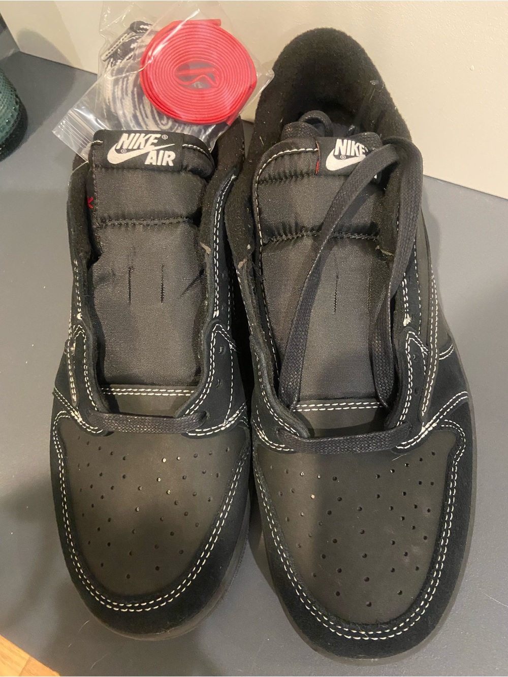 Nike Jordan Men’s Black Sneakers with White Contrast Stitching